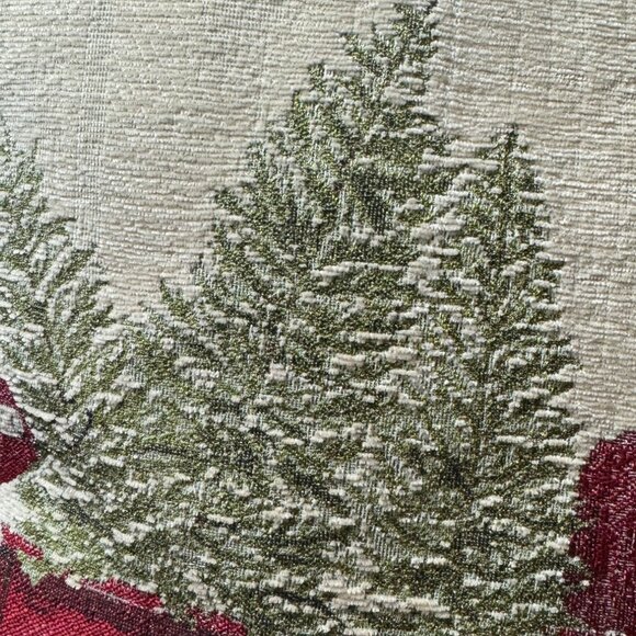 Vintage-Style Christmas Pillow With Red Truck & Trees 20" X 20" Inch Reversible - Picture 4 of 5